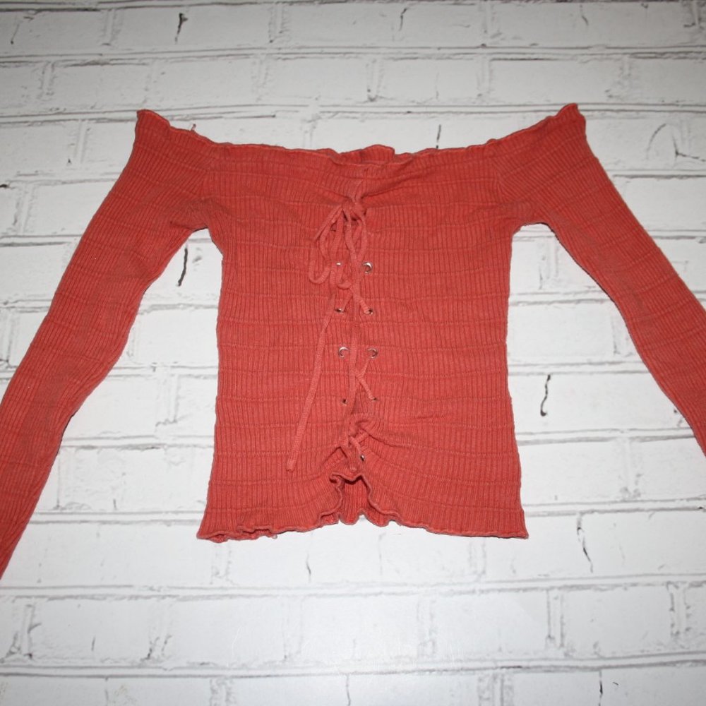 🧡🔥 Orange Front Tie-Up Crop Top · Rue21 · Size Small